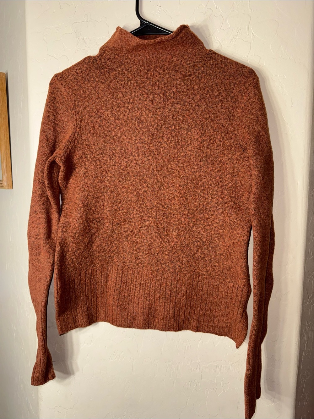Madewell Merino Wool Alpaca Blend Rust Orange Mock Neck Pullover Sweater Small